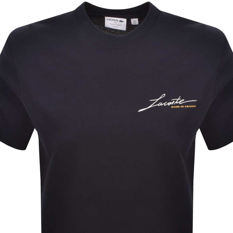 Image number 2 for Lacoste Crew Neck T Shirt Navy