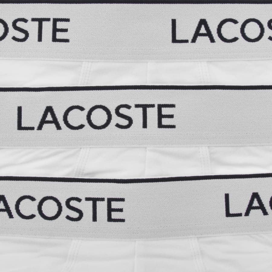 Image number 3 for Lacoste Underwear 3 Pack Trunks White
