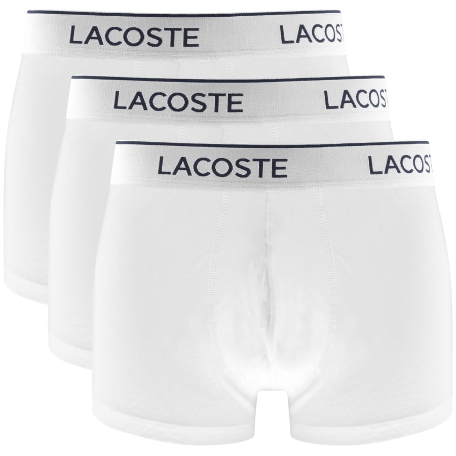 Image number 1 for Lacoste Underwear 3 Pack Trunks White