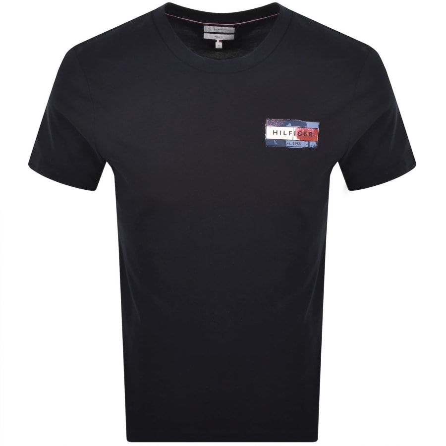 Image number 2 for Tommy Hilfiger Brand Love T Shirt Navy