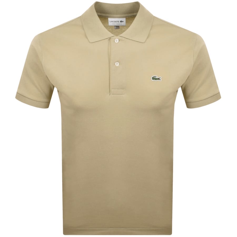 Image number 1 for Lacoste Short Sleeved Polo T Shirt Beige