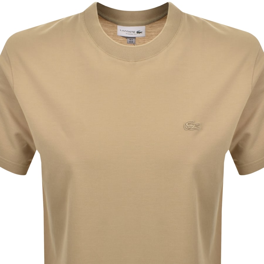 Image number 2 for Lacoste Logo T Shirt Beige