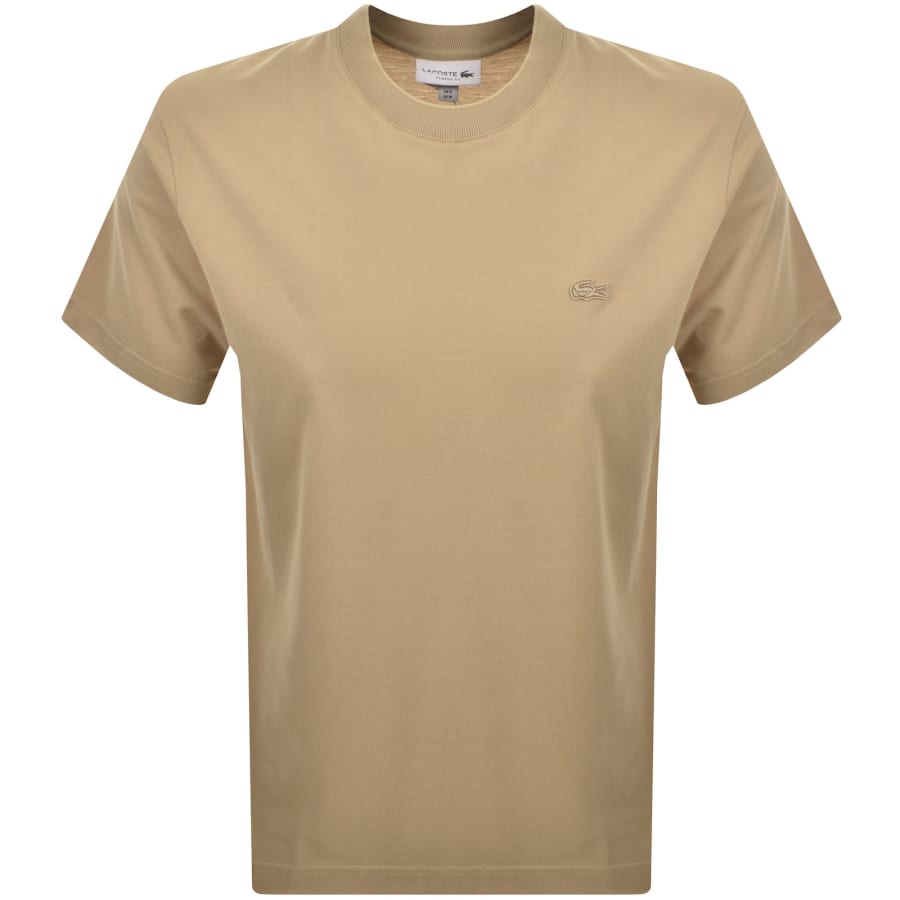 Image number 1 for Lacoste Logo T Shirt Beige