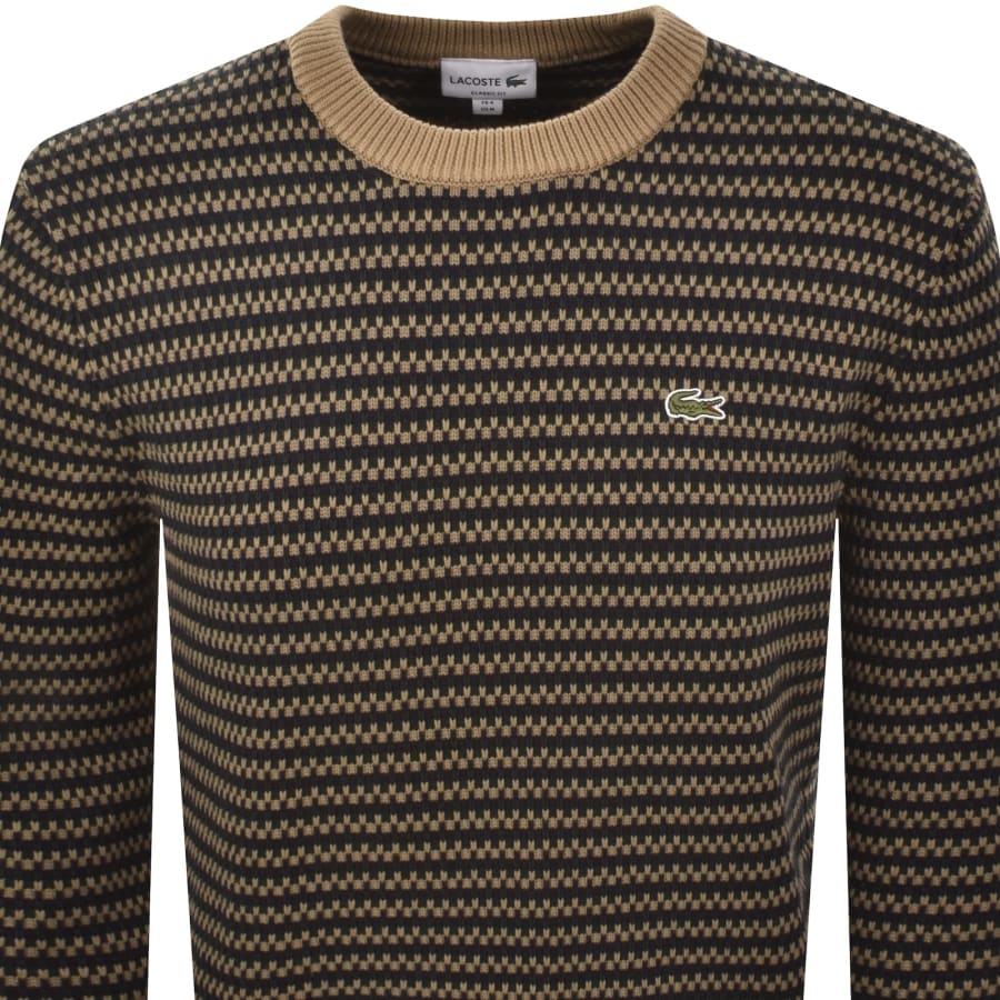 Image number 2 for Lacoste Crew Neck Knit Jumper Brown