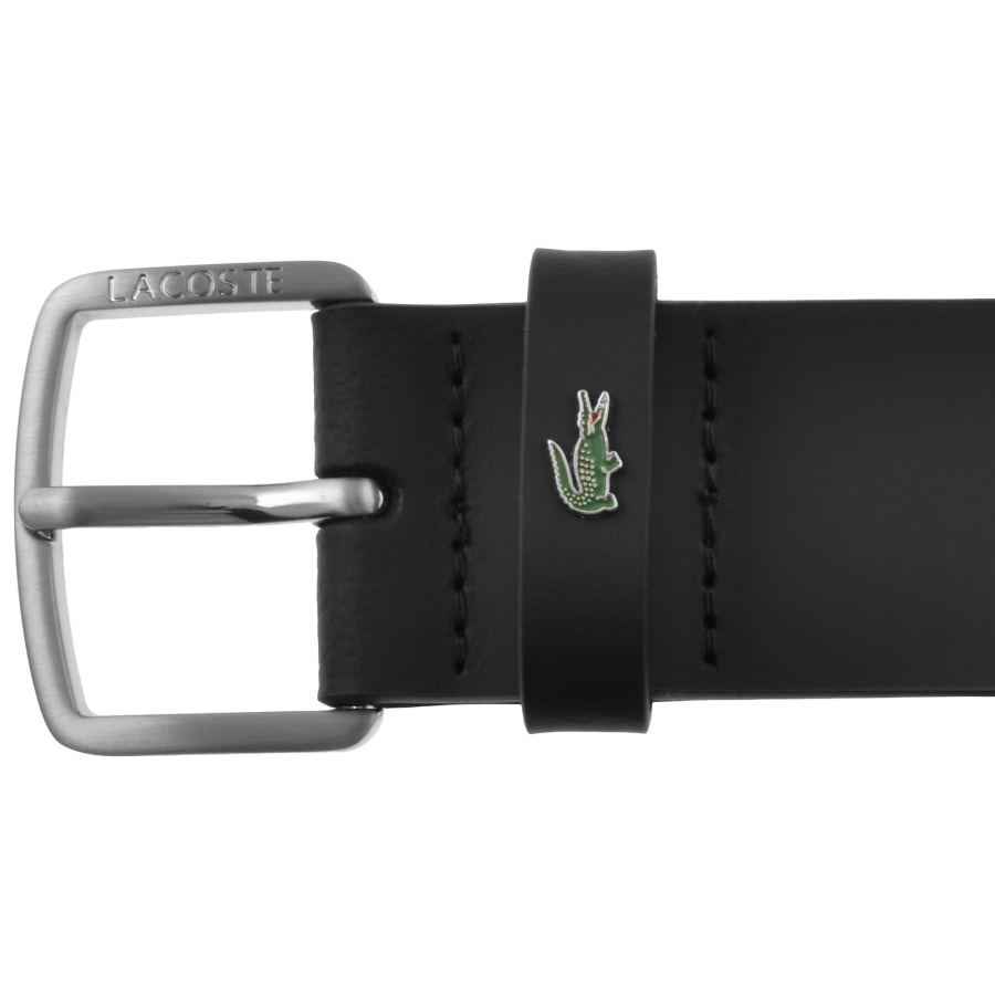 Image number 3 for Lacoste Leather Belt Black