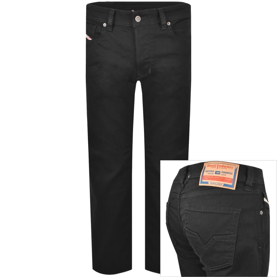 Image number 1 for Diesel 1985 Larkee Regular Fit Jeans Black