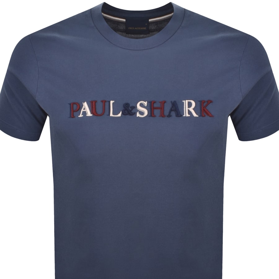 Image number 2 for Paul And Shark Logo T Shirt Blue
