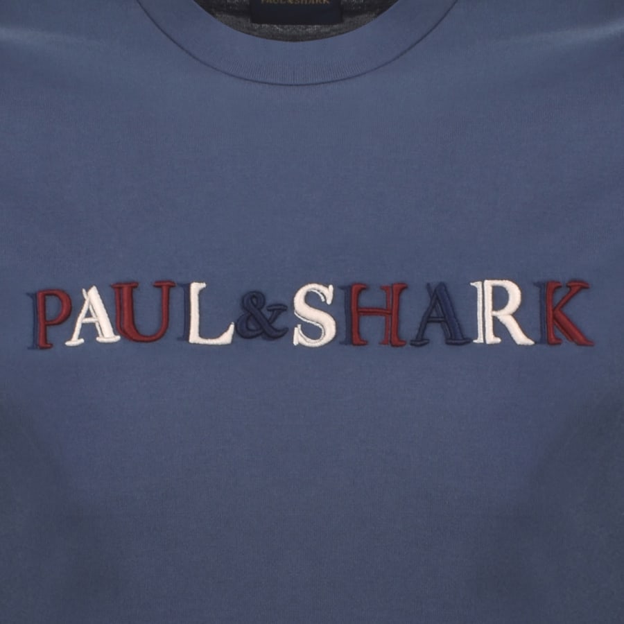 Image number 3 for Paul And Shark Logo T Shirt Blue