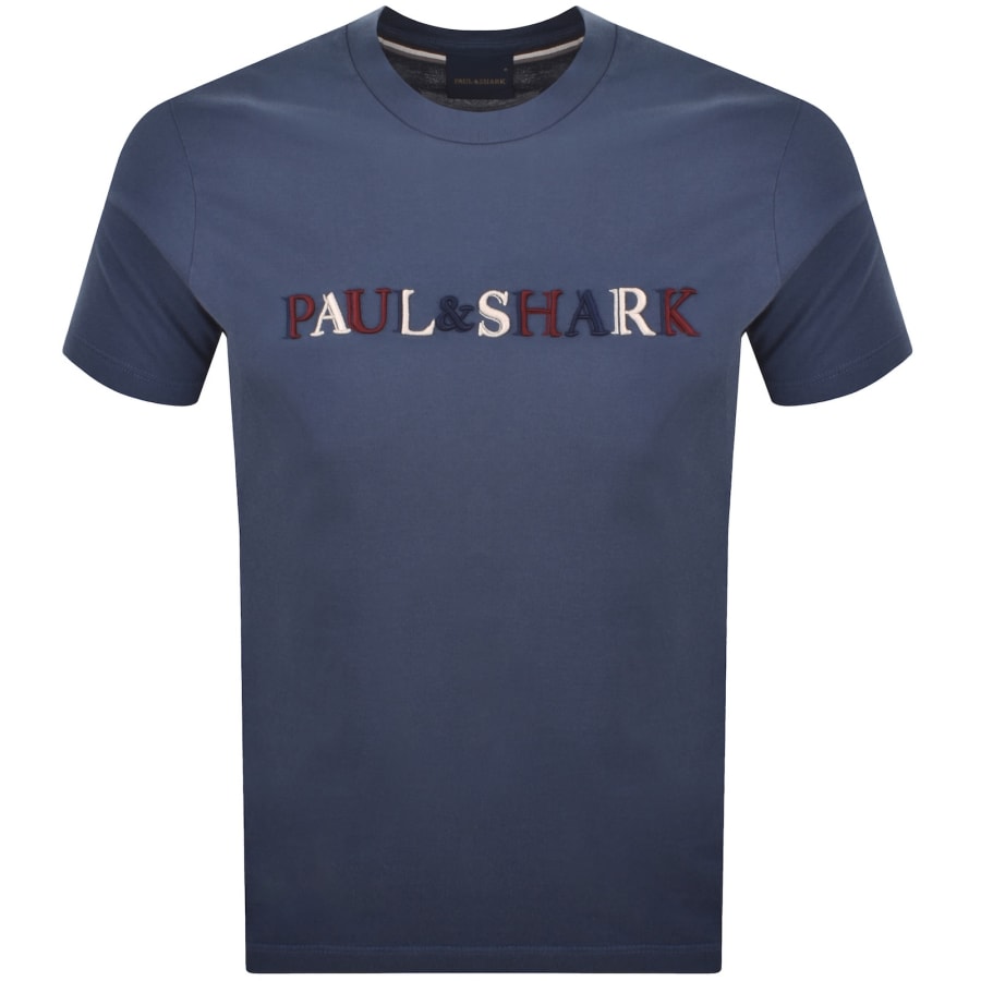 Image number 1 for Paul And Shark Logo T Shirt Blue