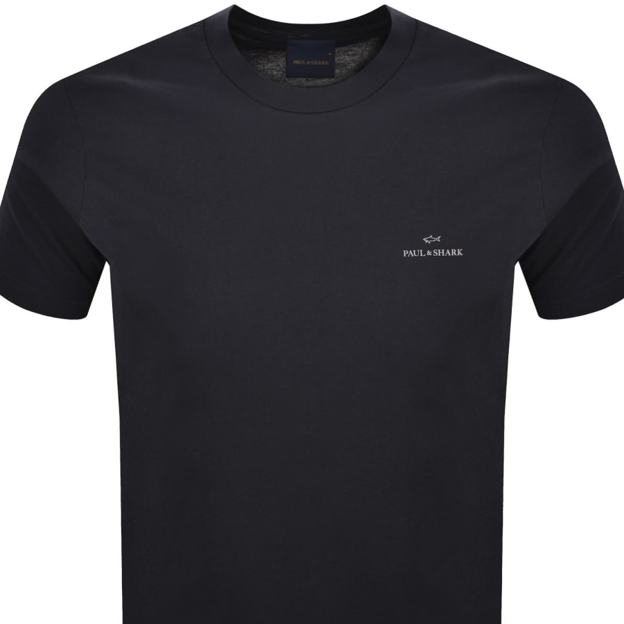 Image number 2 for Paul And Shark Printed Logo T Shirt Navy
