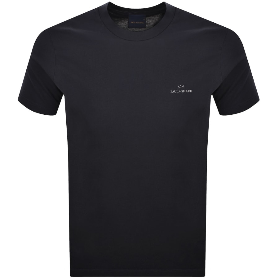 Image number 1 for Paul And Shark Printed Logo T Shirt Navy
