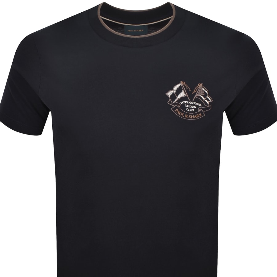 Image number 2 for Paul And Shark Embroidered T Shirt Navy