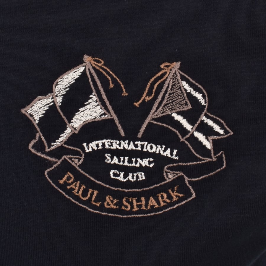 Image number 3 for Paul And Shark Embroidered T Shirt Navy