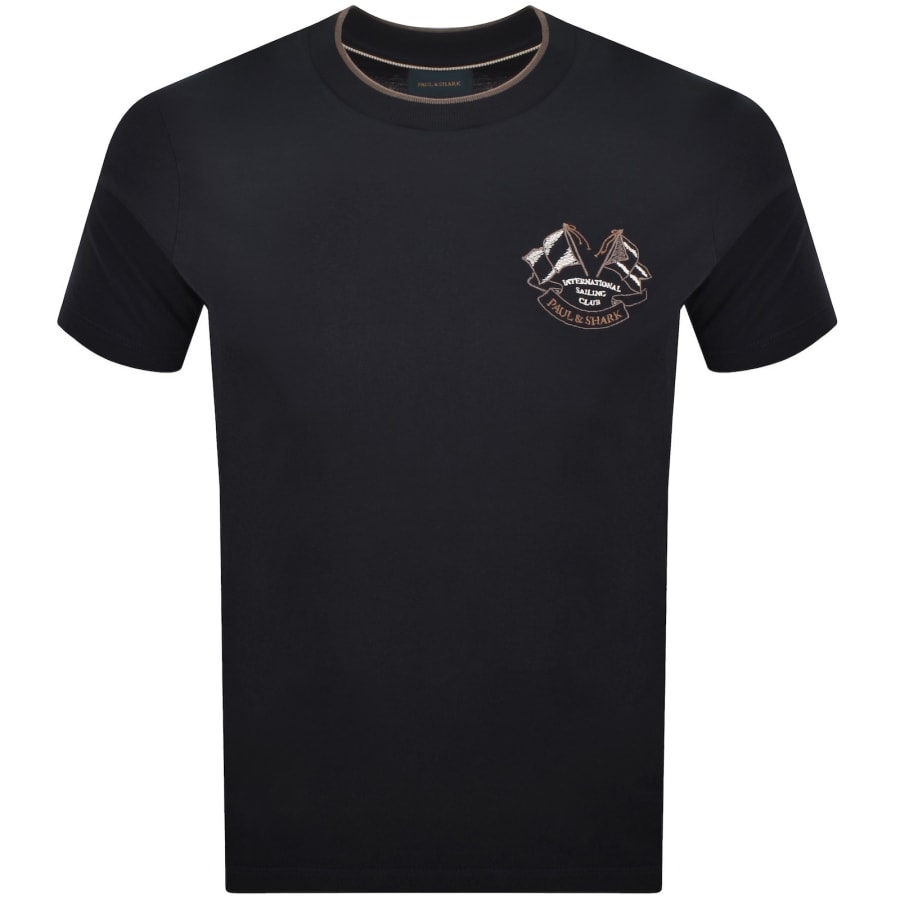 Image number 1 for Paul And Shark Embroidered T Shirt Navy