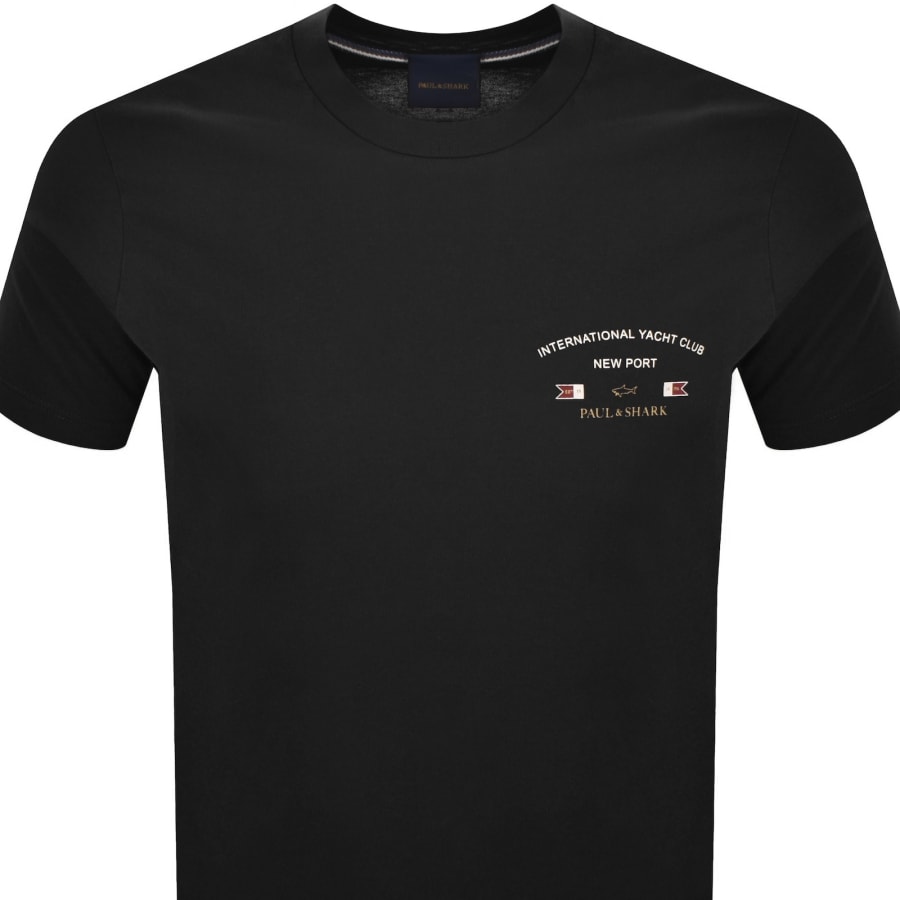 Image number 2 for Paul And Shark Logo Graphic T Shirt Black