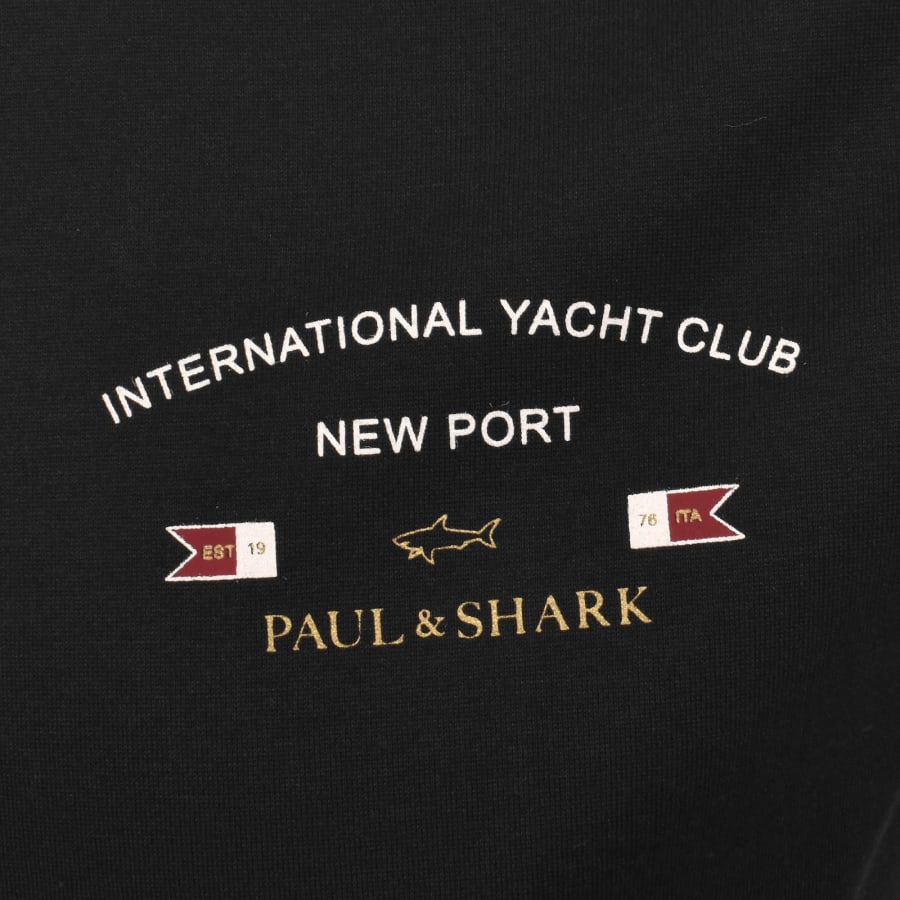 Image number 3 for Paul And Shark Logo Graphic T Shirt Black
