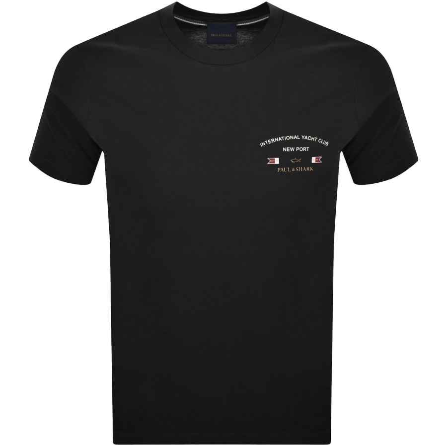 Image number 1 for Paul And Shark Logo Graphic T Shirt Black