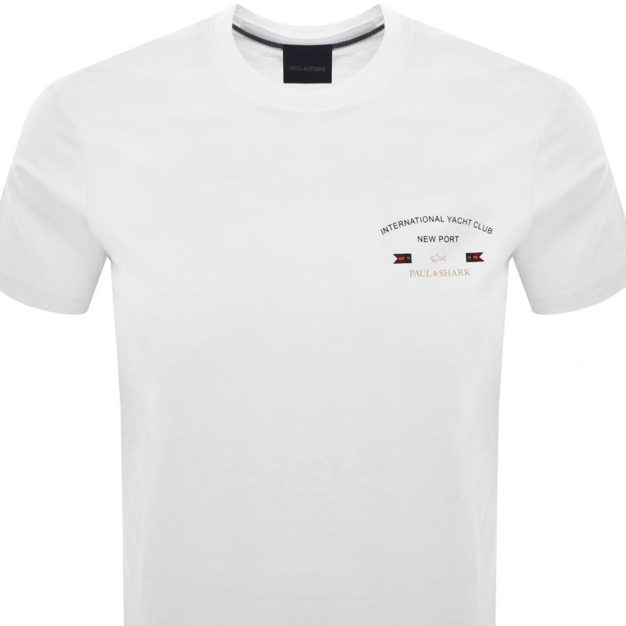 Image number 2 for Paul And Shark Logo Graphic T Shirt White