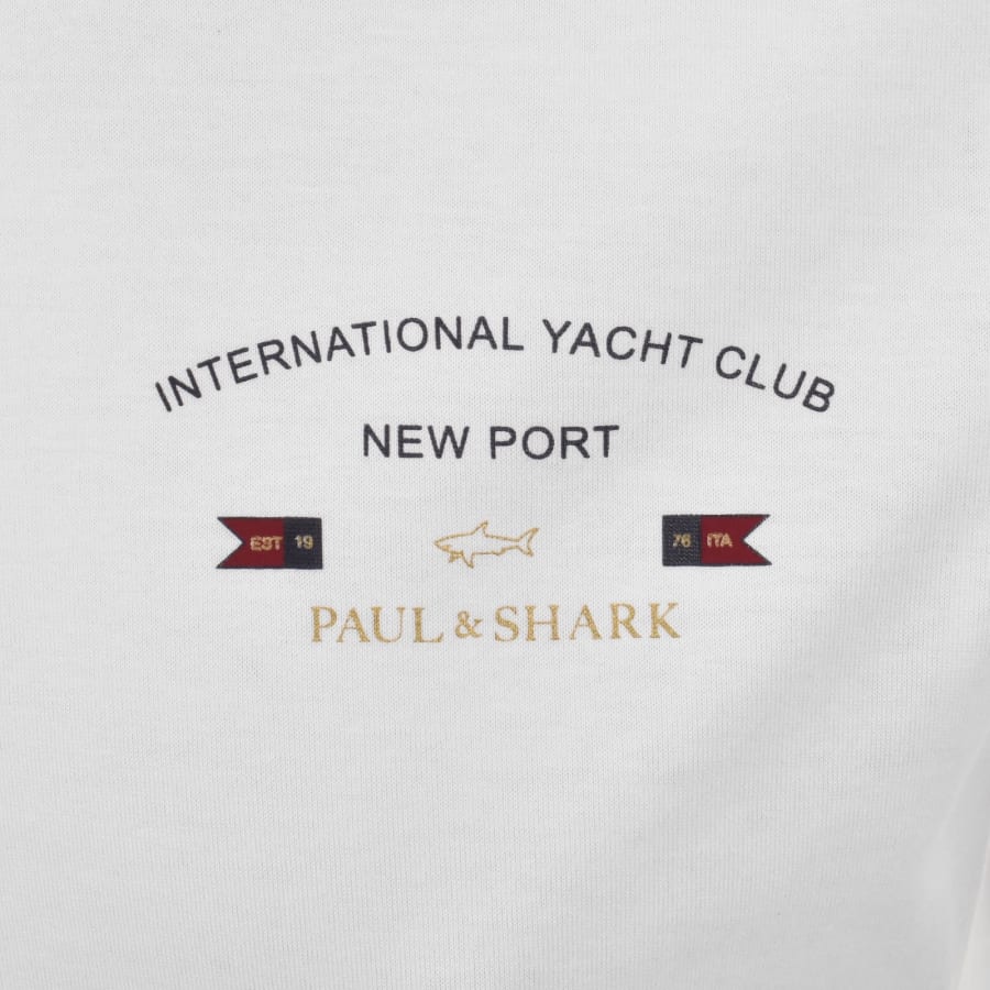 Image number 3 for Paul And Shark Logo Graphic T Shirt White