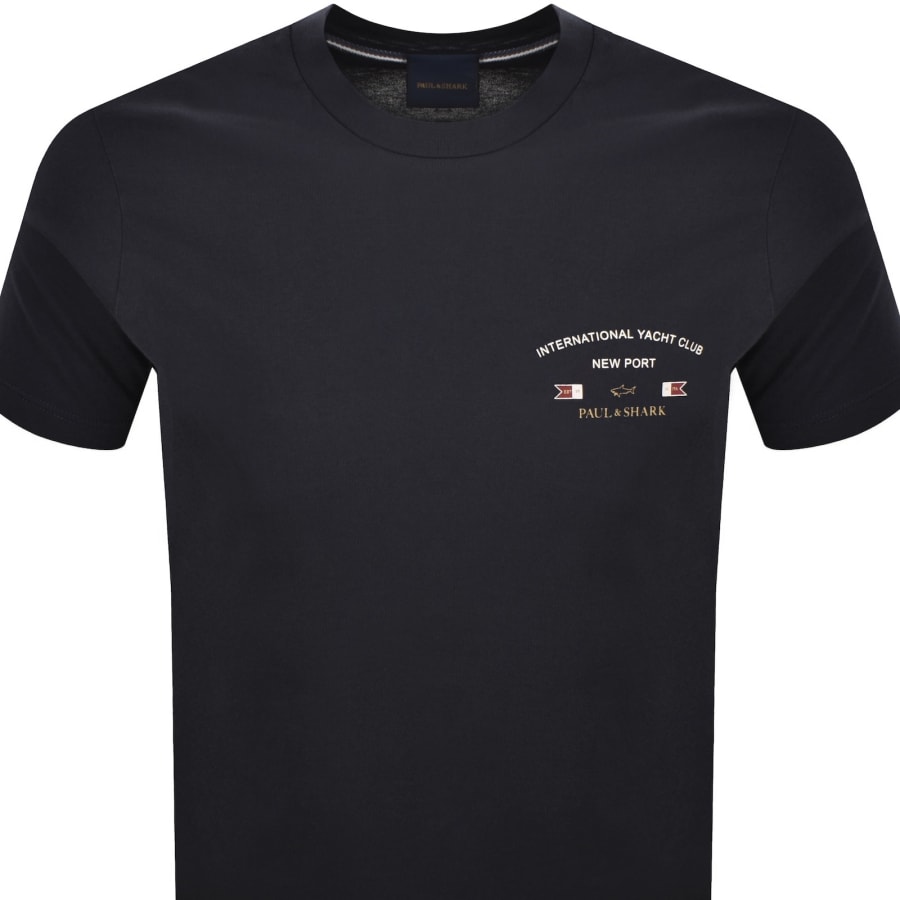 Image number 2 for Paul And Shark Logo Graphic T Shirt Navy