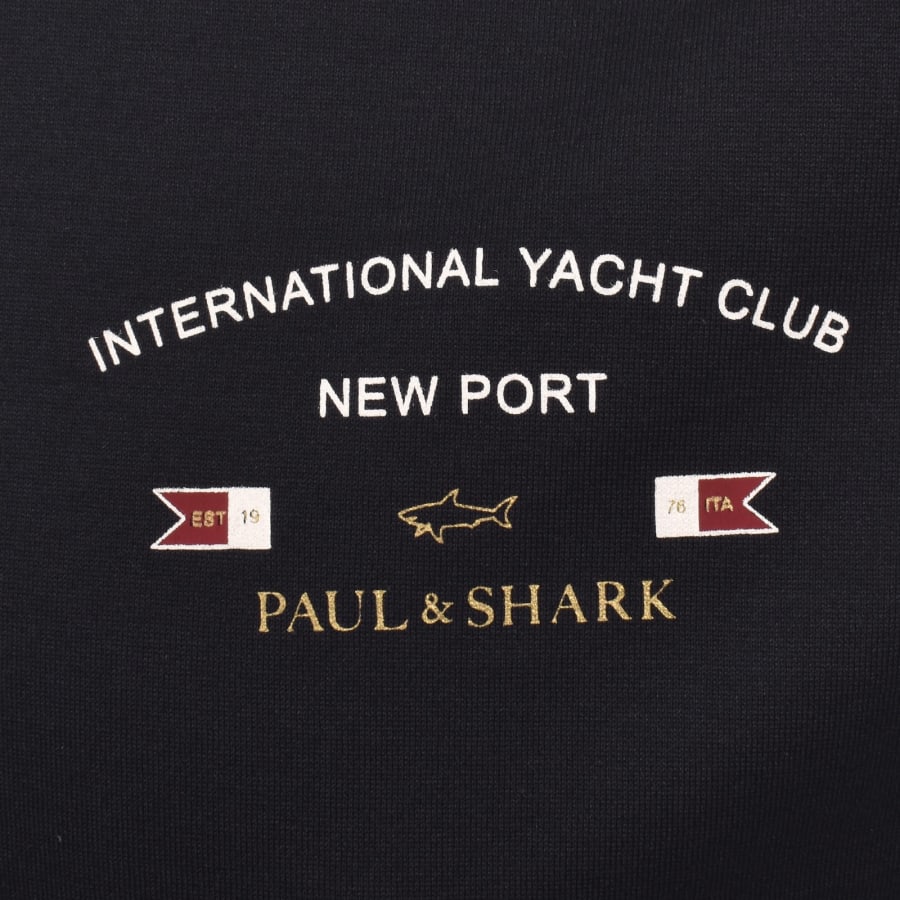 Image number 3 for Paul And Shark Logo Graphic T Shirt Navy