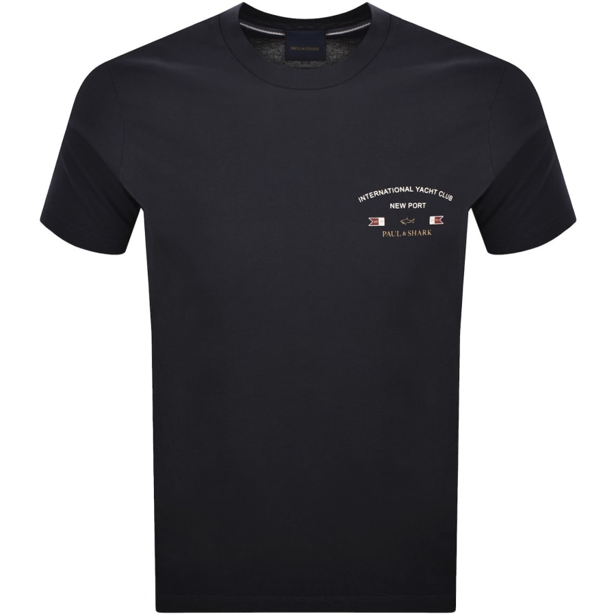 Image number 1 for Paul And Shark Logo Graphic T Shirt Navy