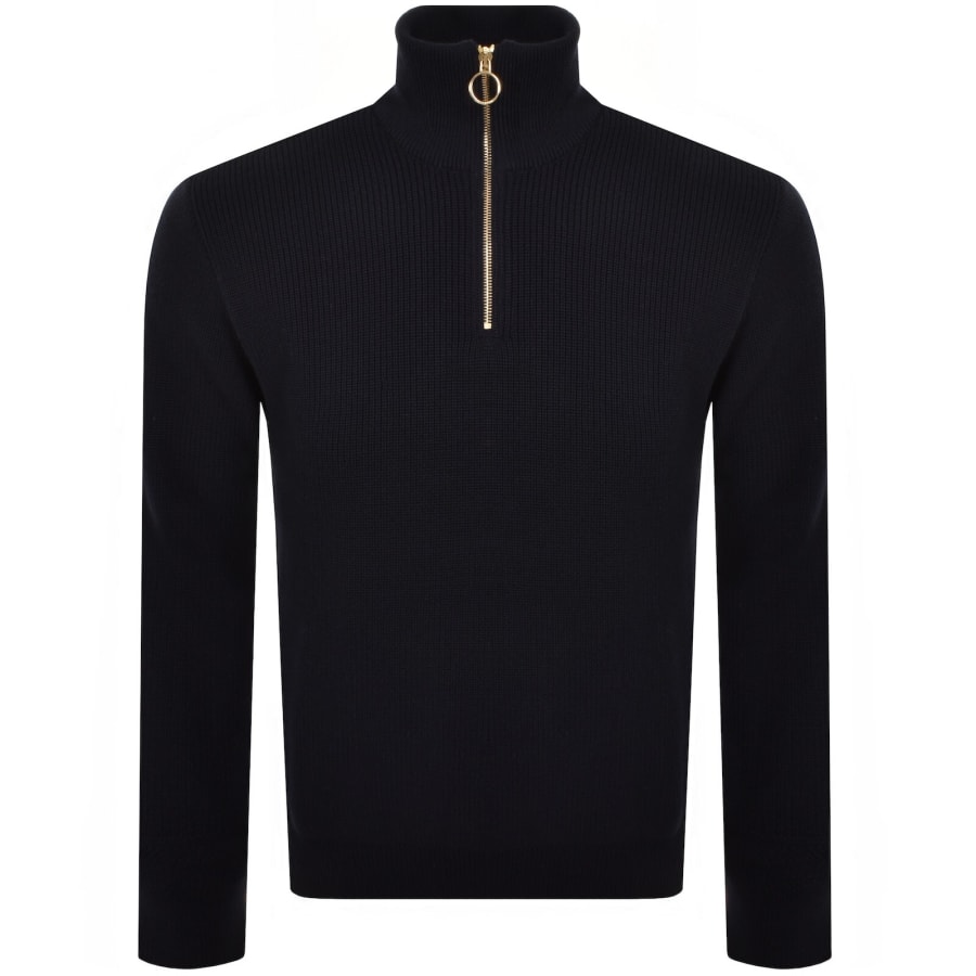 Image number 2 for Paul And Shark Moon Badge Knit Jumper Navy
