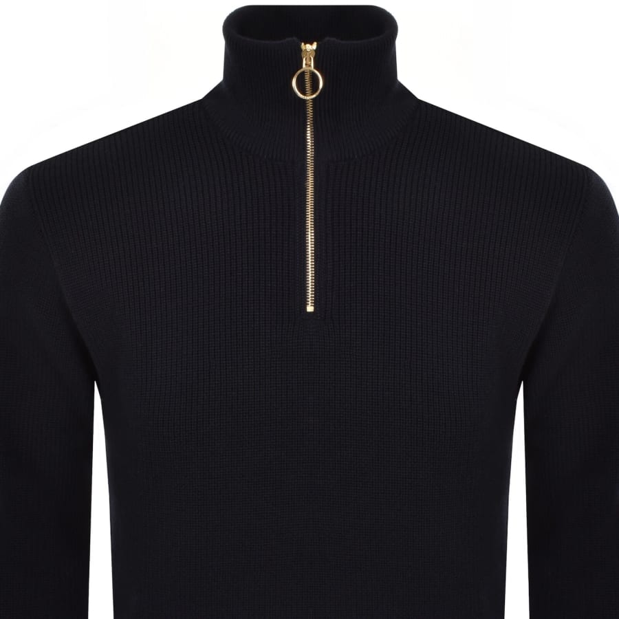 Image number 3 for Paul And Shark Moon Badge Knit Jumper Navy