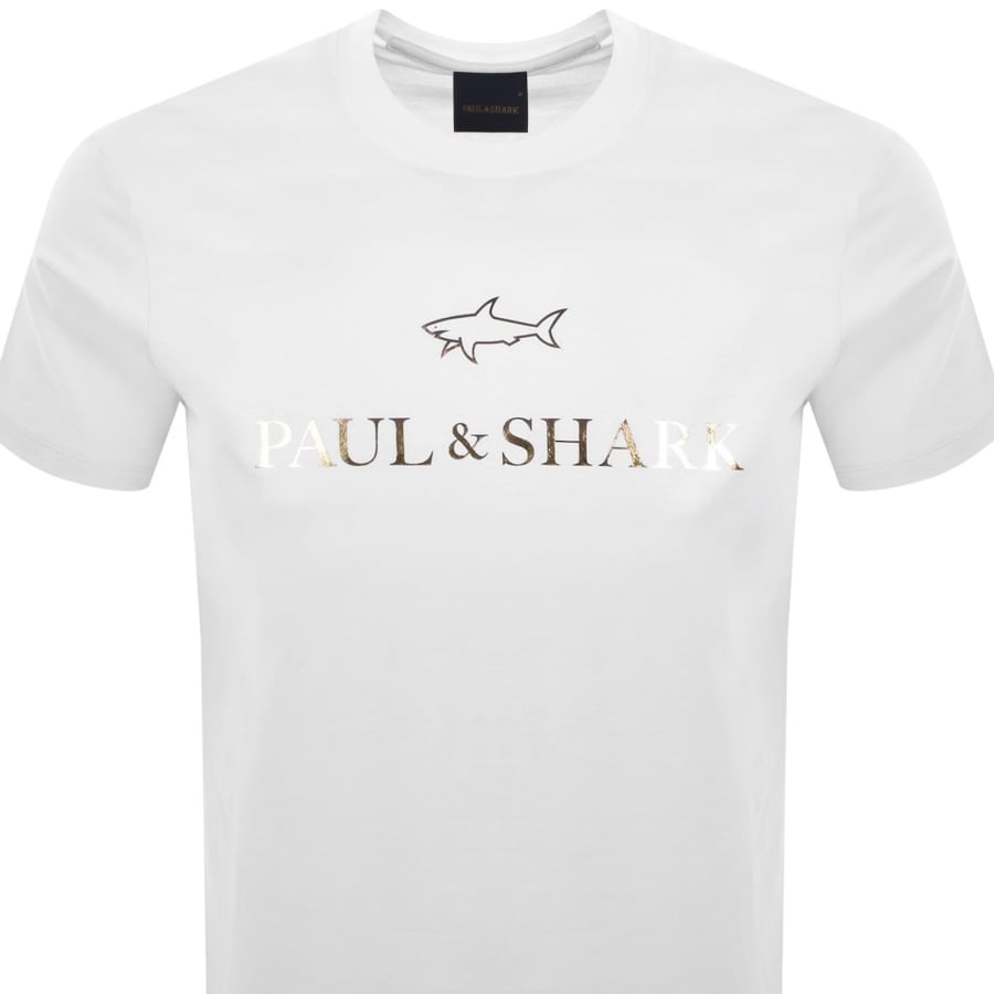 Image number 2 for Paul And Shark Printed Logo T Shirt White