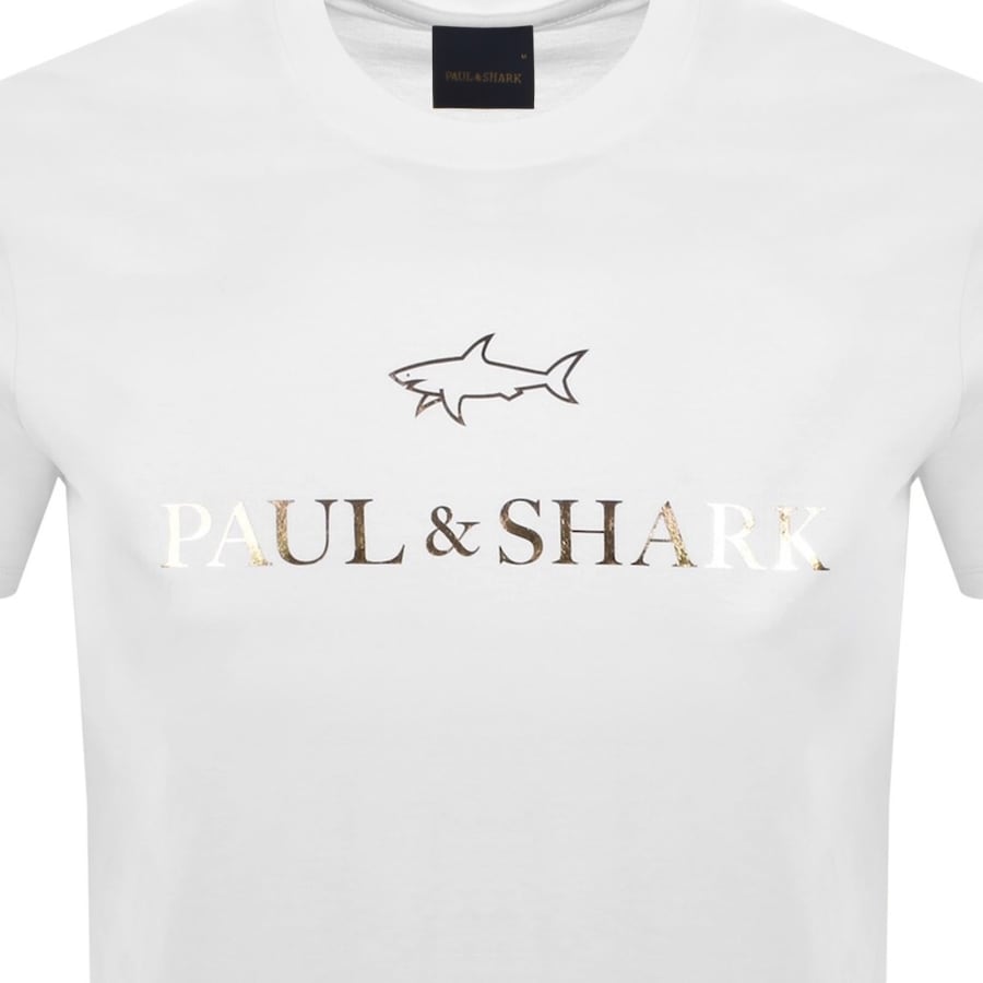 Image number 3 for Paul And Shark Printed Logo T Shirt White