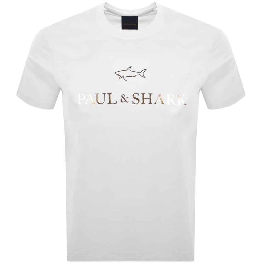 Image number 1 for Paul And Shark Printed Logo T Shirt White