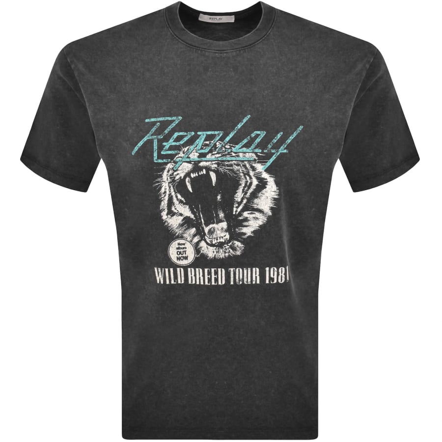 Image number 1 for Replay Graphic T Shirt Grey