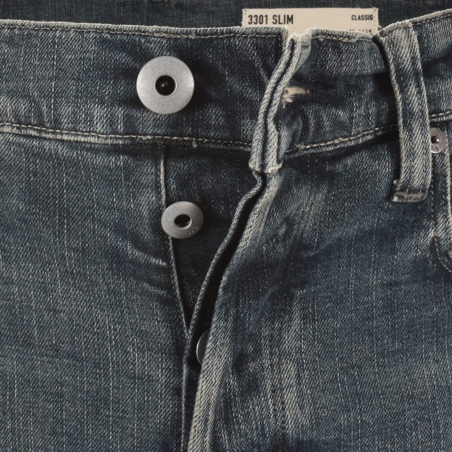 Image number 5 for G-Star 3301 Slim Fit Jeans Light Wash Blue