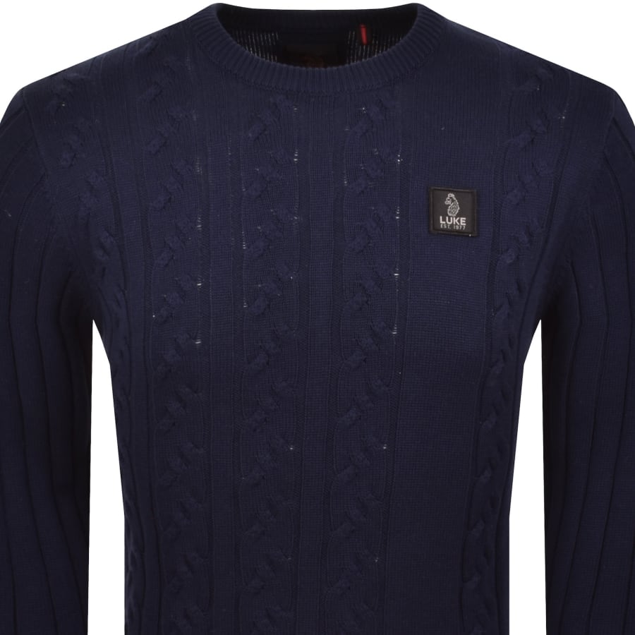 Image number 2 for Luke 1977 Mitcham Knit Jumper Navy