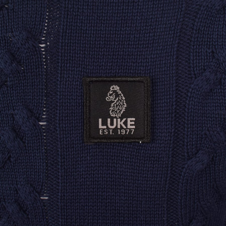 Image number 3 for Luke 1977 Mitcham Knit Jumper Navy
