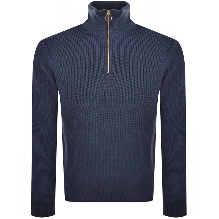 Image number 2 for Paul And Shark Moon Badge Knit Jumper Blue