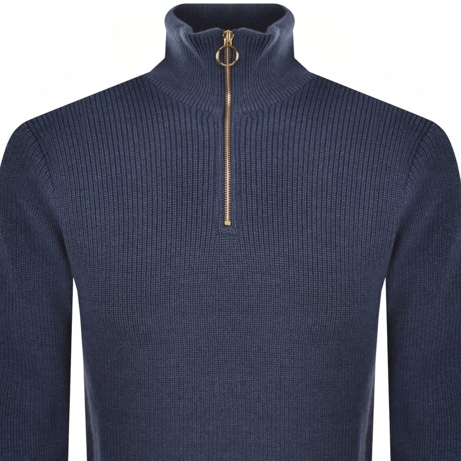 Image number 3 for Paul And Shark Moon Badge Knit Jumper Blue