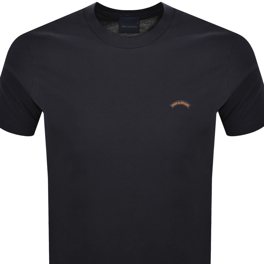 Image number 2 for Paul And Shark Moon Badge T Shirt Navy