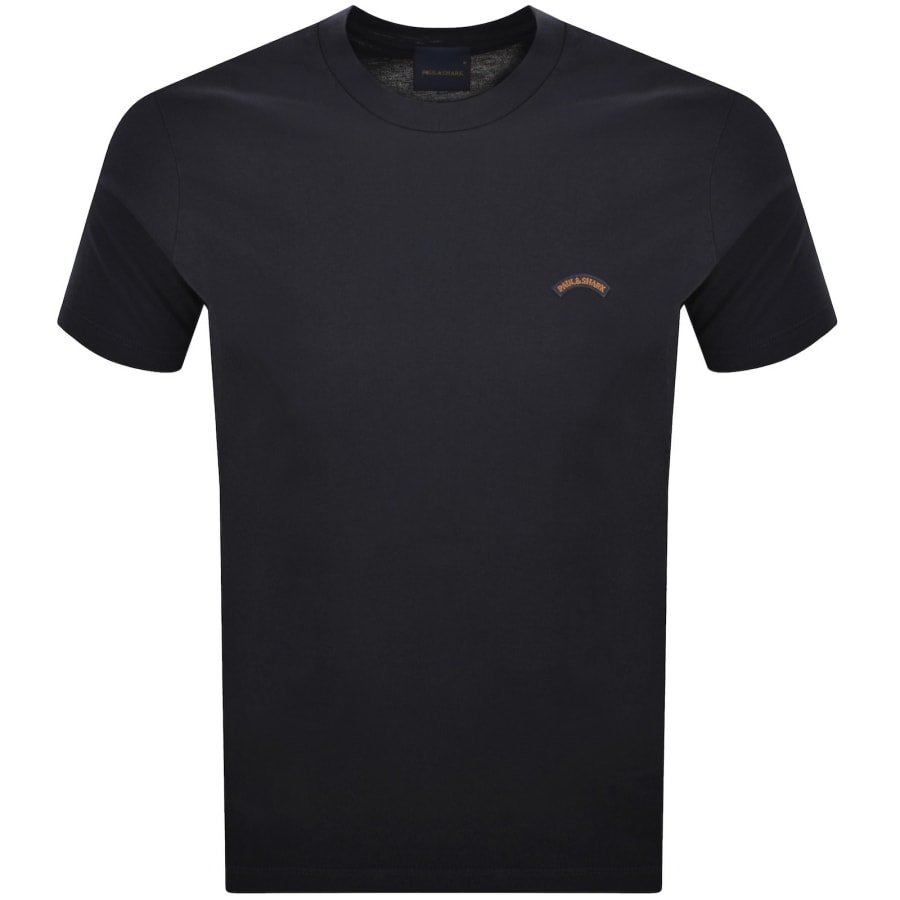 Image number 1 for Paul And Shark Moon Badge T Shirt Navy