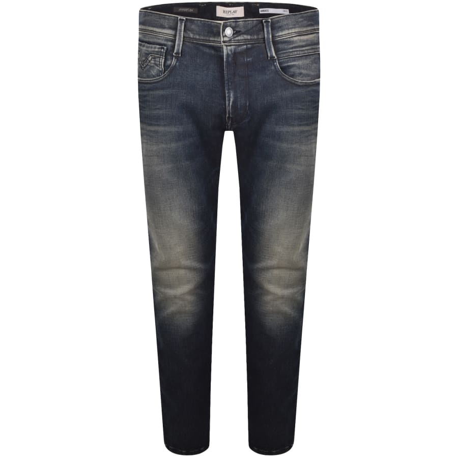 Image number 2 for Replay Anbass Slim Fit Jeans Mid Wash Blue