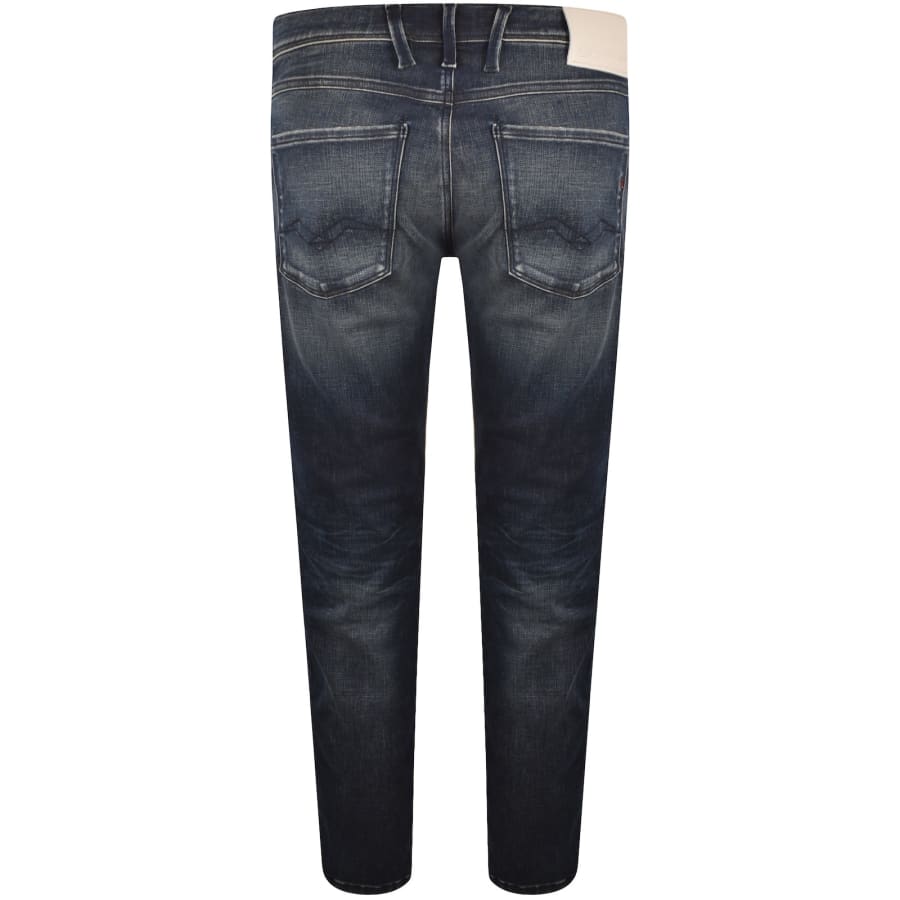 Image number 3 for Replay Anbass Slim Fit Jeans Mid Wash Blue