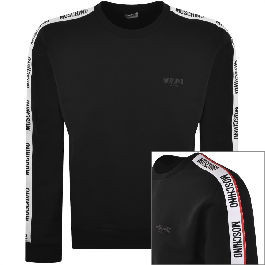 Image number 1 for Moschino Active Logo Tape Sweatshirt Black