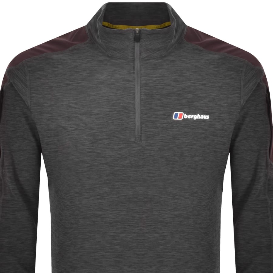 Image number 2 for Berghaus Farndale Half Zip Tech T Shirt Black
