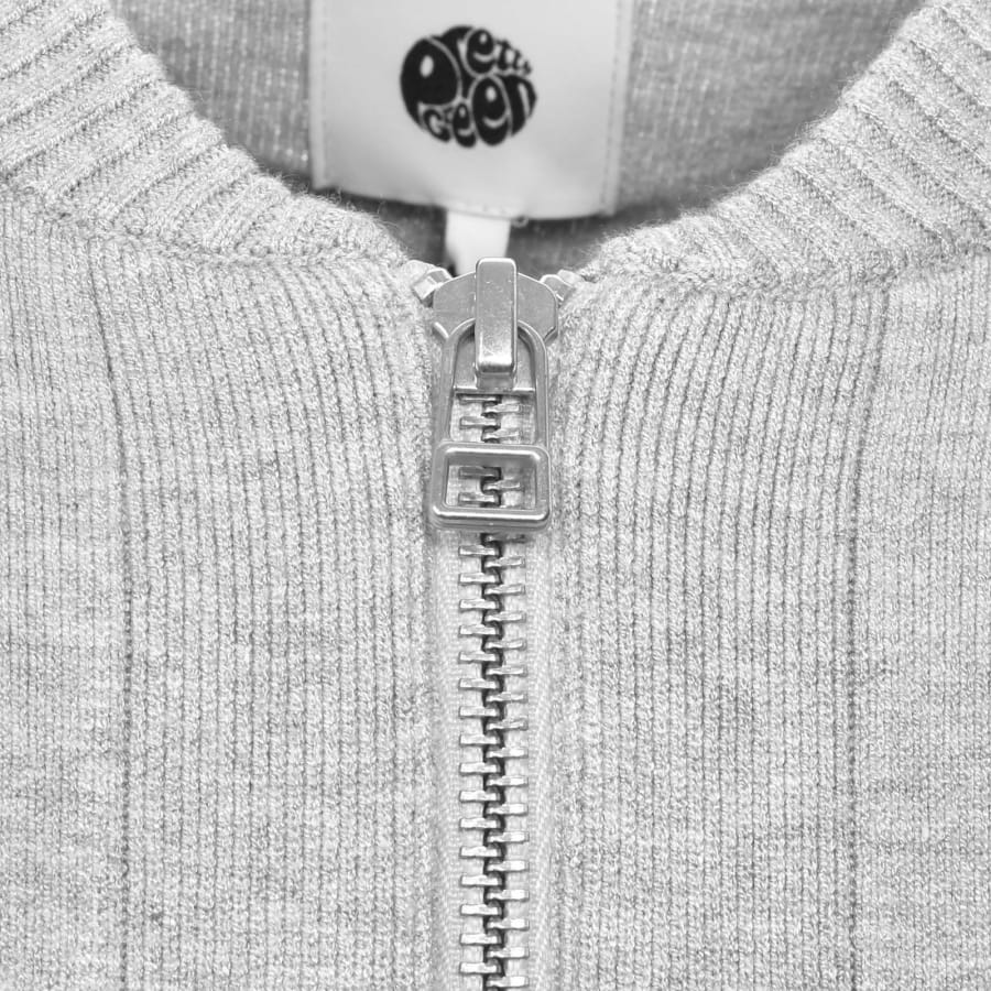 Image number 4 for Pretty Green Harrington Knit Bomber Grey