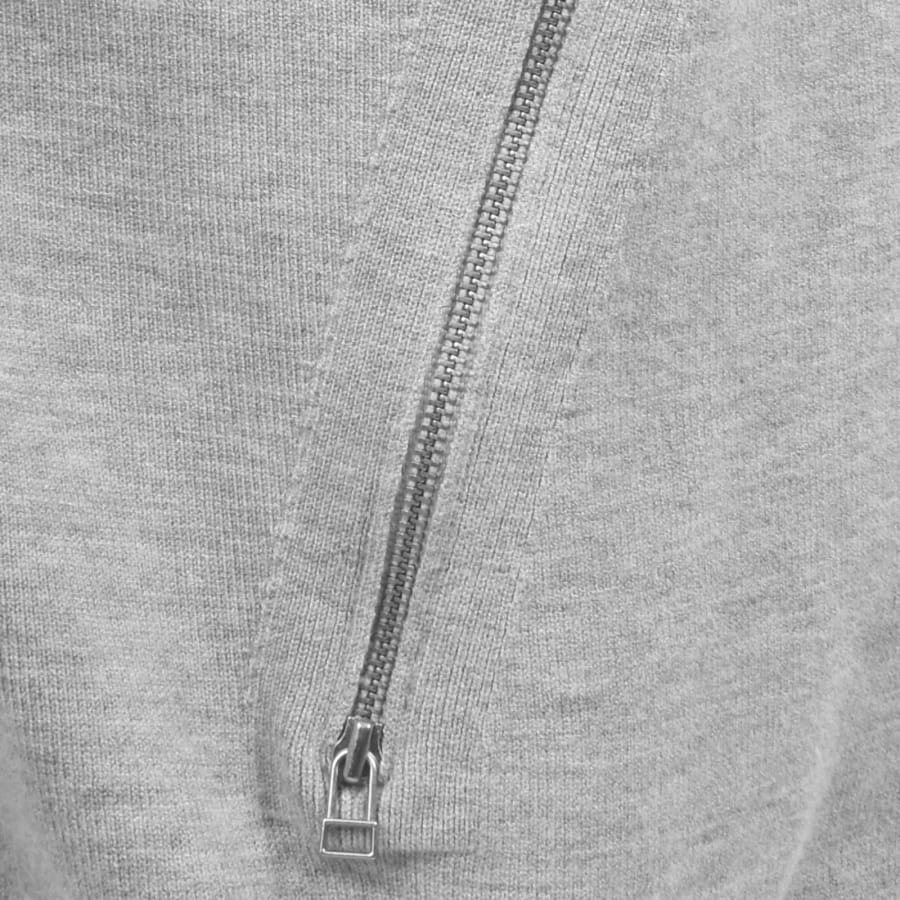 Image number 5 for Pretty Green Harrington Knit Bomber Grey