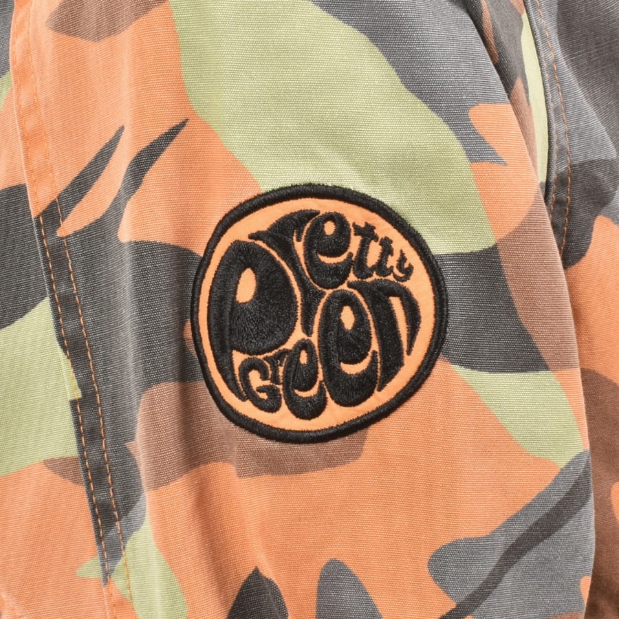 Image number 3 for Pretty Green Rave Camo Hooded Jacket Orange