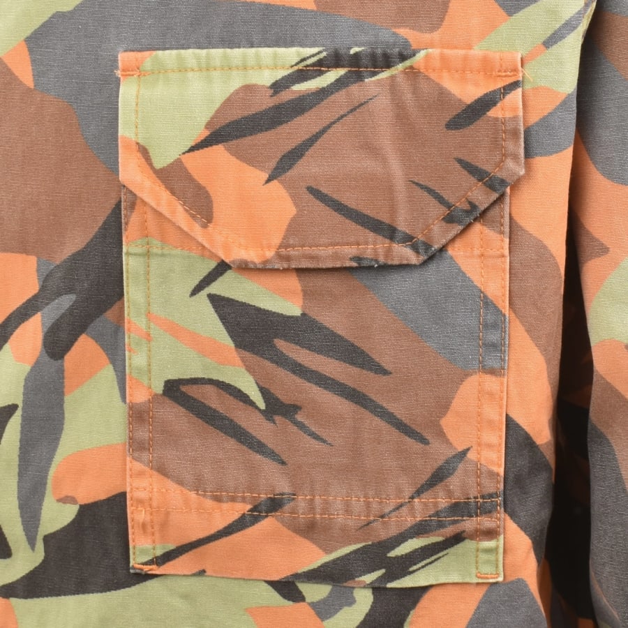 Image number 4 for Pretty Green Rave Camo Hooded Jacket Orange