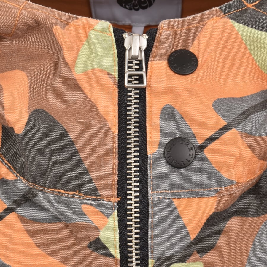 Image number 5 for Pretty Green Rave Camo Hooded Jacket Orange