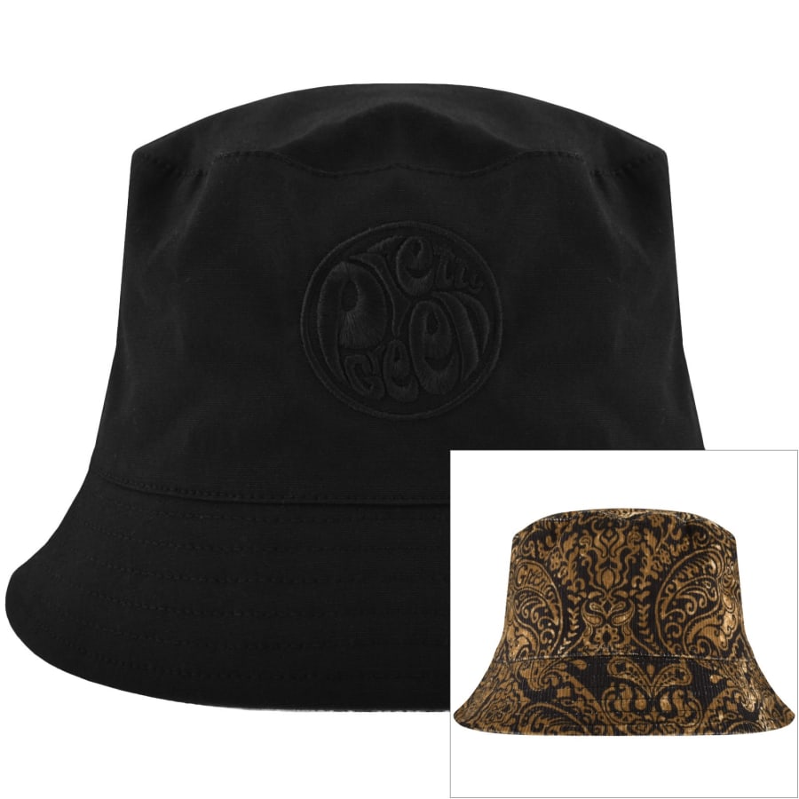 Image number 1 for Pretty Green Rave On Reversible Bucket Hat Black