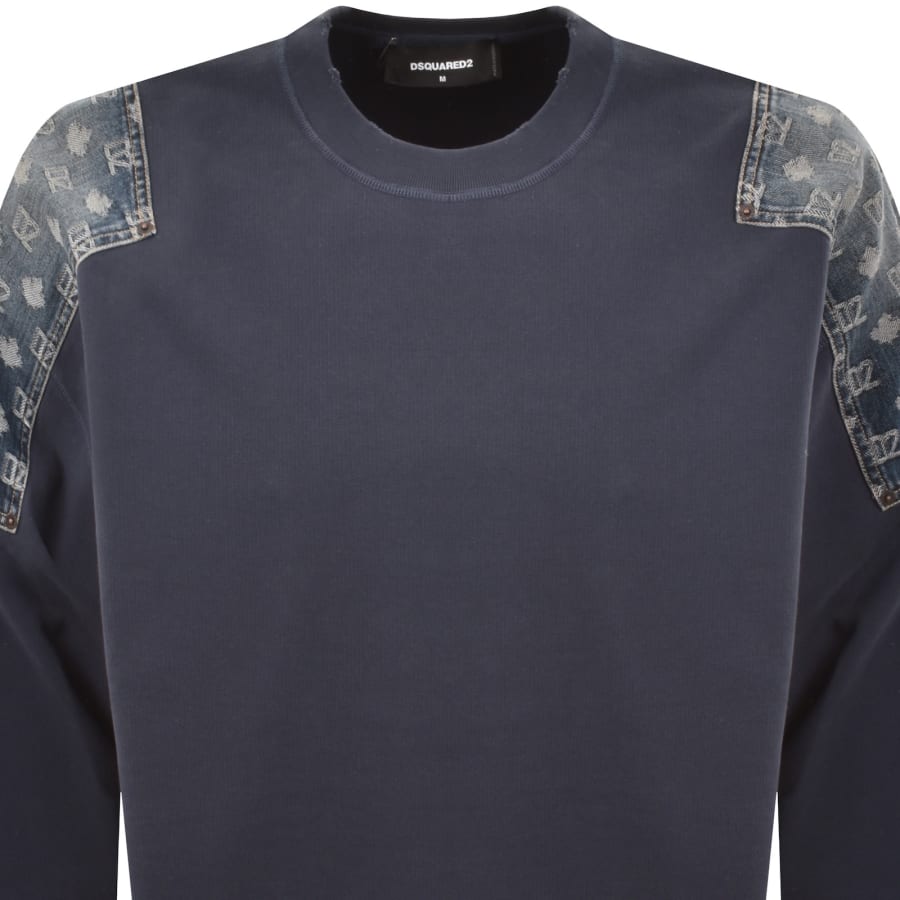 Image number 2 for DSQUARED2 Monogram Denim Sweatshirt Navy
